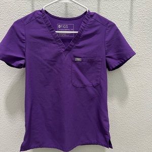 Figs Catarina Scrub Top Ultra Violet XXS